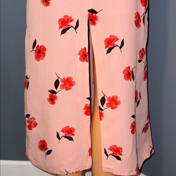 Zara Pink Floral Midi Skirt - Size Small - Picture 3 of 6